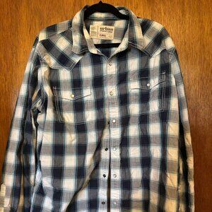 Urban Pipeline Blue and White Flannel